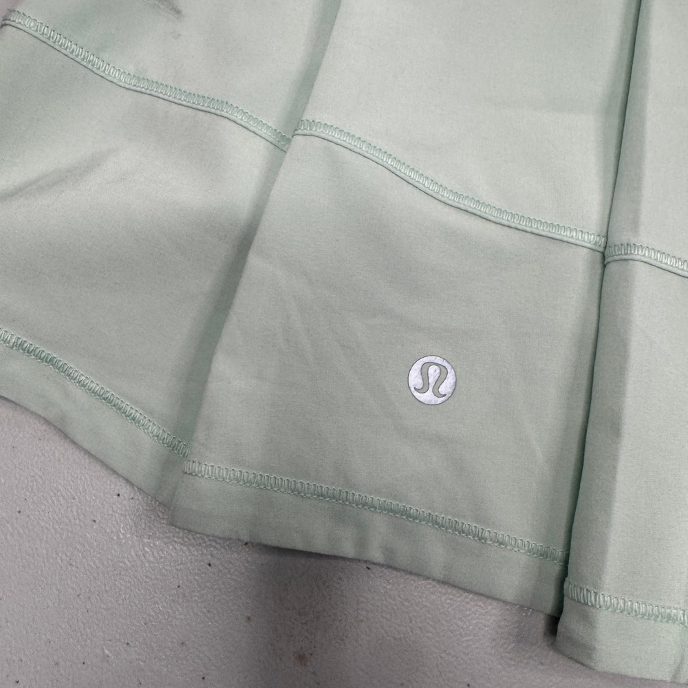 Lululemon Pace Rival Mint Green Pleated Athletic Tennis Skirt with‎ Shorts Sz 10 - Picture 4 of 9